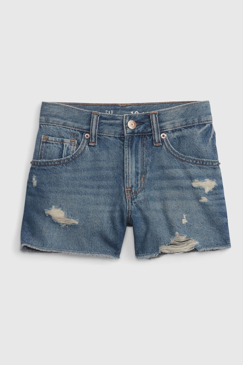 

Потертые джинсовые шорты Gap, синий