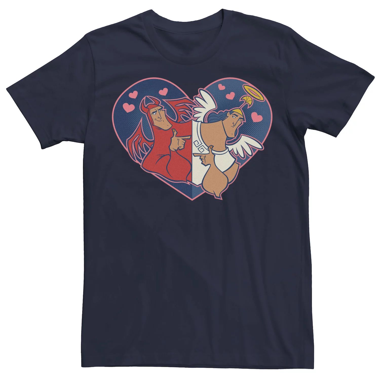 Мужская футболка с портретом в форме сердца Disney Kronk Little Angel & Devil