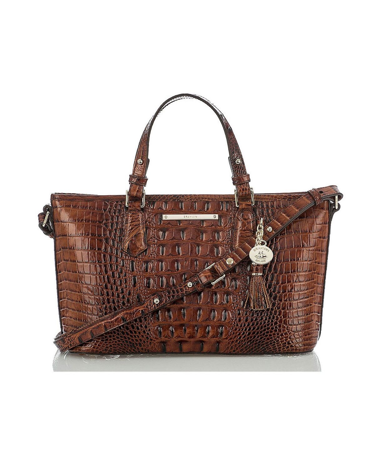 

Миниатюрная кожаная сумка с тиснением Asher Melbourne Brahmin