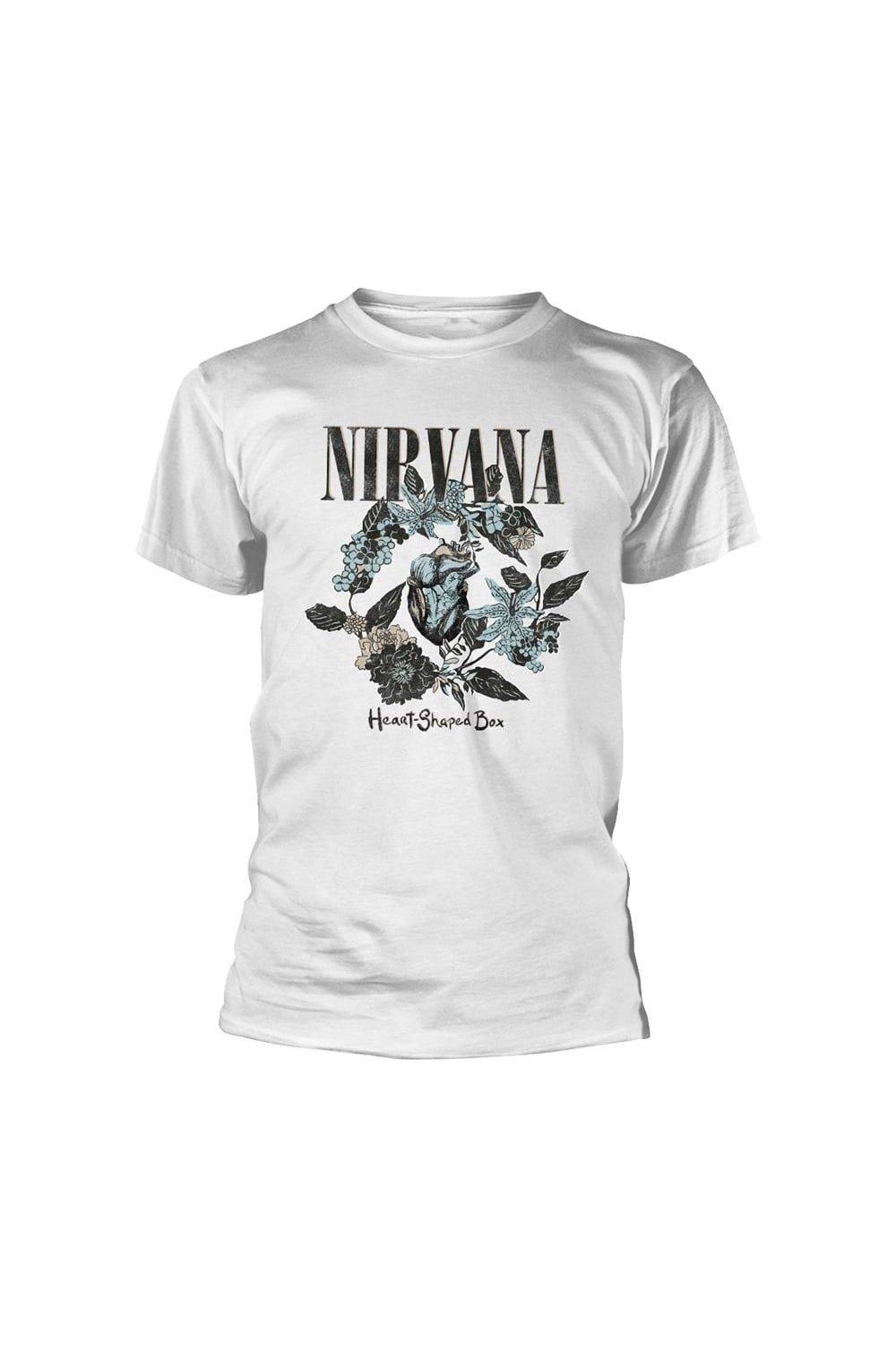 Футболка в форме сердца Nirvana, белый мужская футболка цветочный орнамент в форме сердца любовь s белый