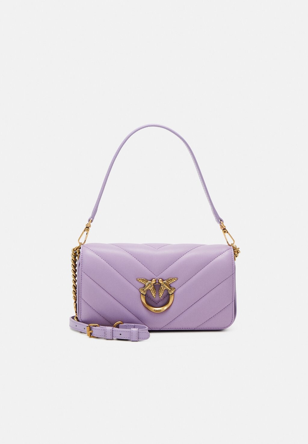 

Сумка Pinko LOVE CLICK BAGUETTE MINI NAPPA BIG CHEVRON, сиреневый