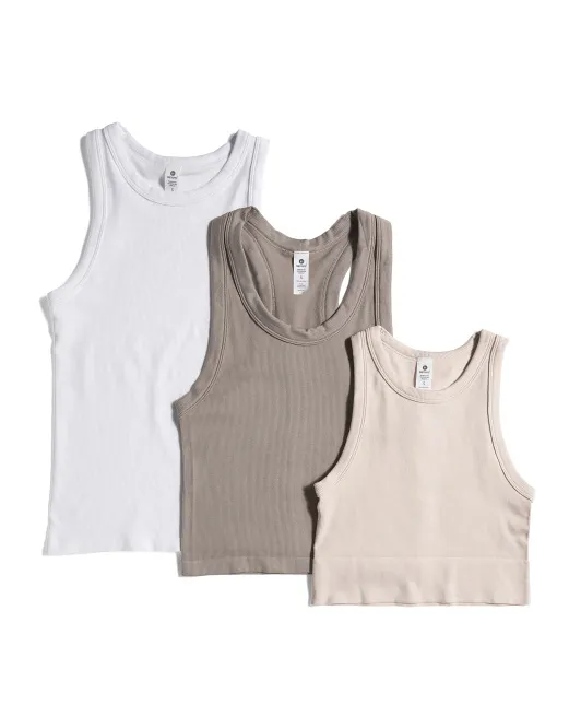 

Комплект из 3 бесшовных топов в рубчик Trio Tricolor 90 Degree By Reflex, серый
