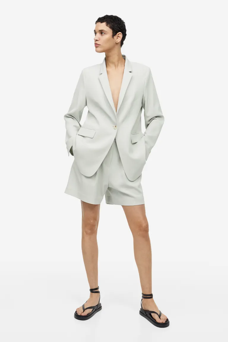 

Однобортный пиджак H&M, зеленый