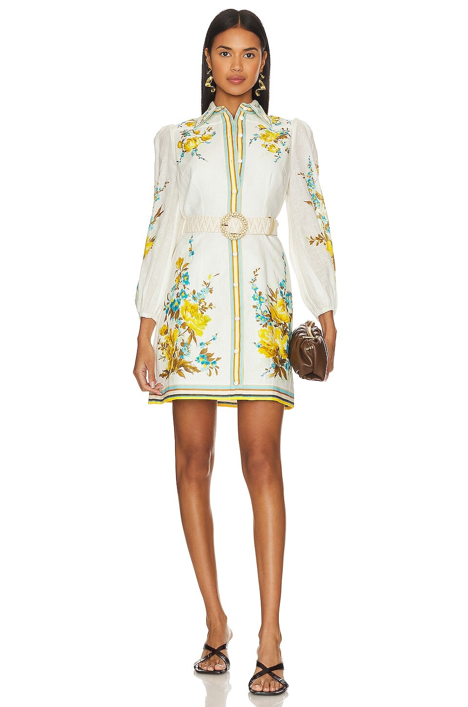 

Платье Zimmermann Halcyon Shirt, цвет Blue & Yellow Floral