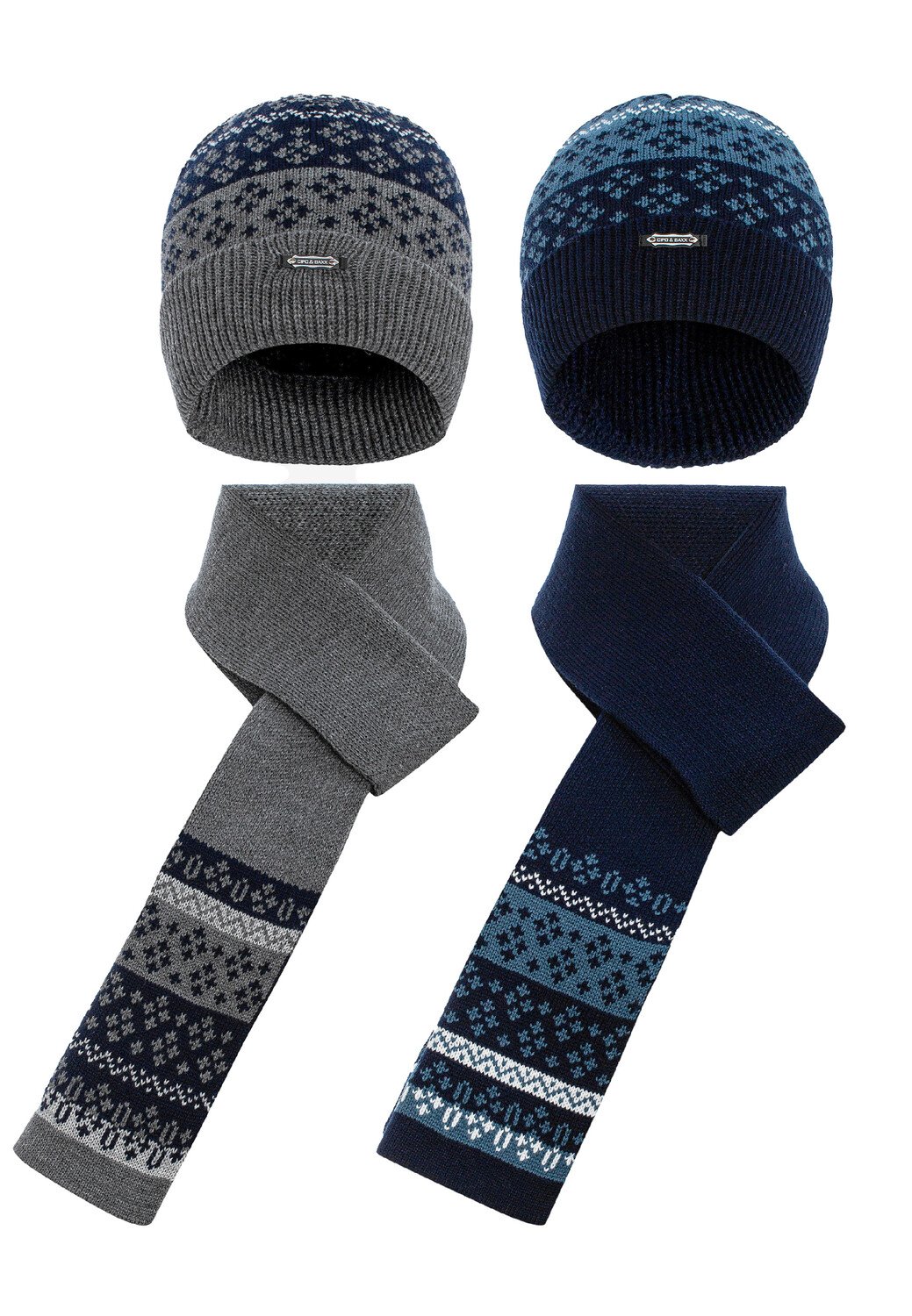 

Кепка Cipo & Baxx Strickset (4 tlg.), цвет GREY NAVYBLUE