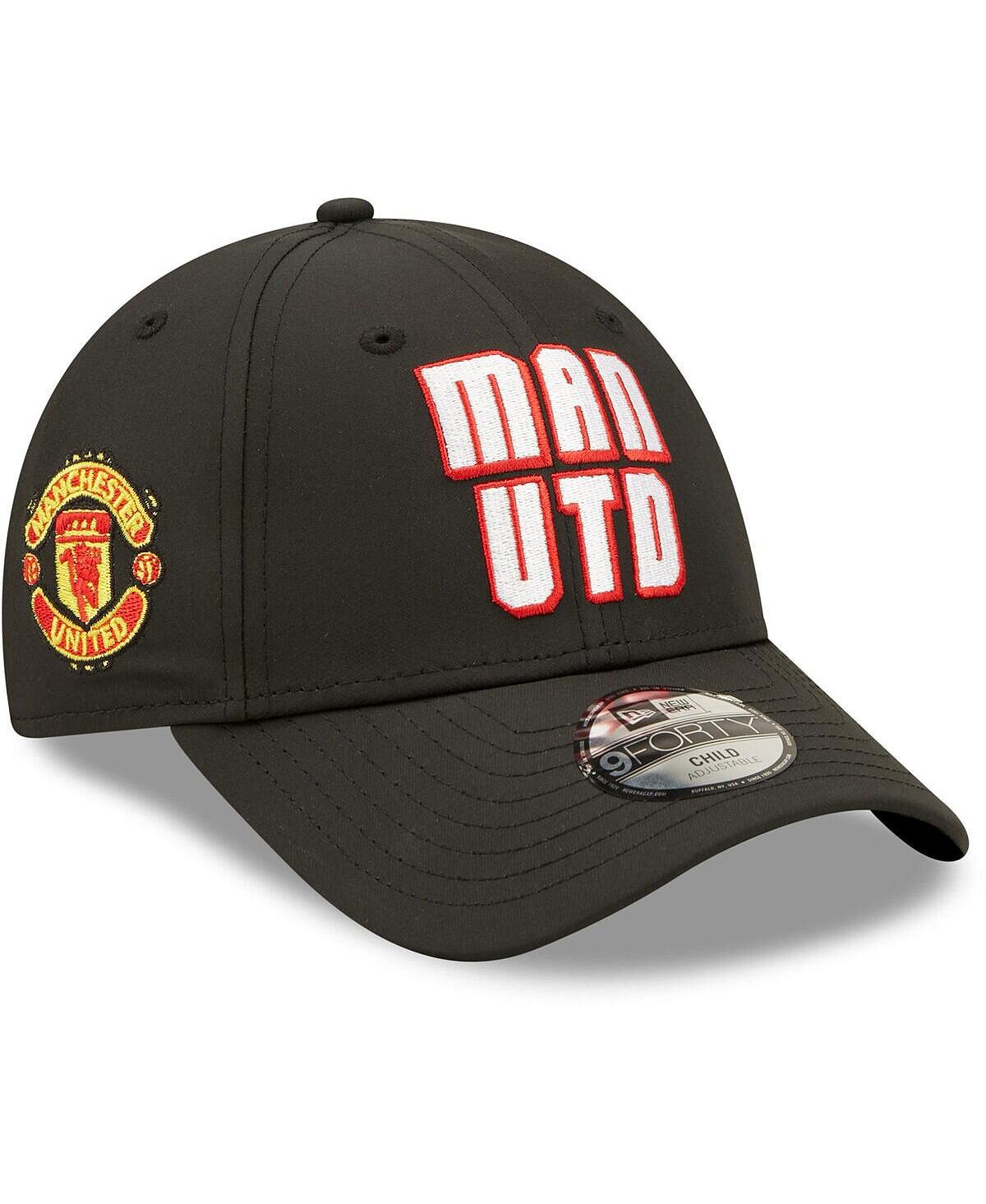 

Черная регулируемая кепка Manchester United с надписью 9FORTY для мальчиков и молодежи New Era