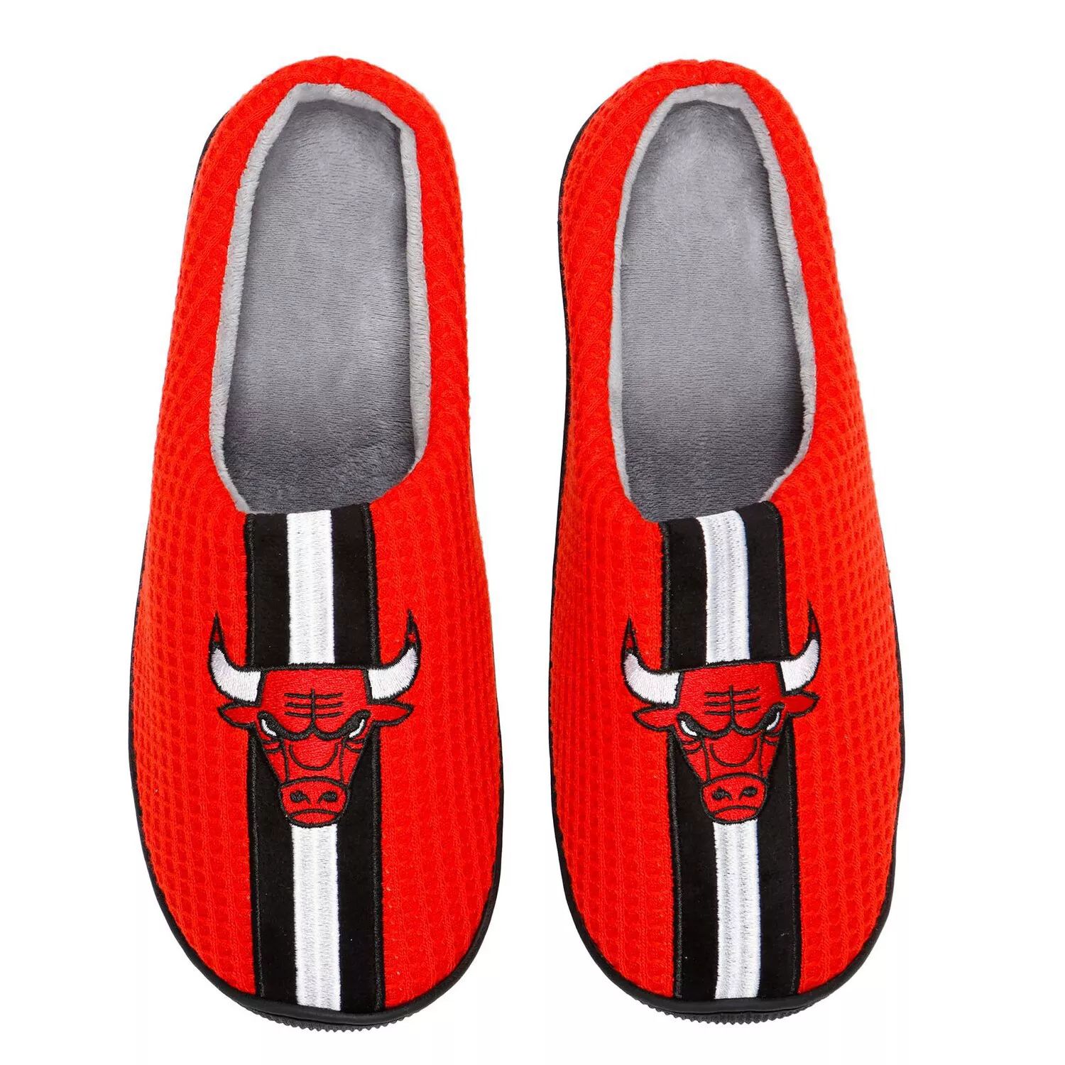 

Мужские шлепанцы из пены с эффектом памяти FOCO Red Chicago Bulls Team Stripe