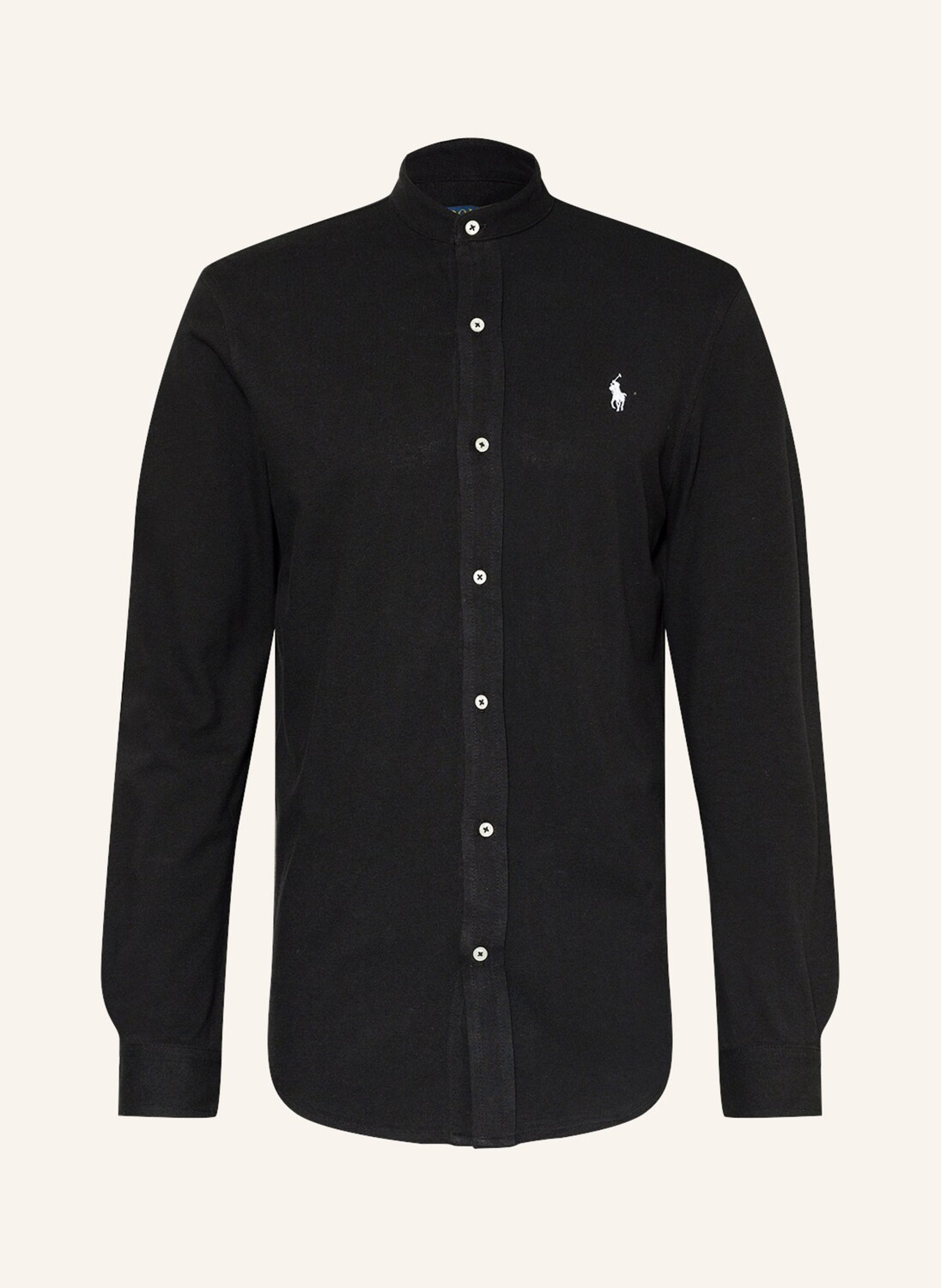 

Рубашка POLO RALPH LAUREN Piqué-Standard Fit mit Stehkragen, черный