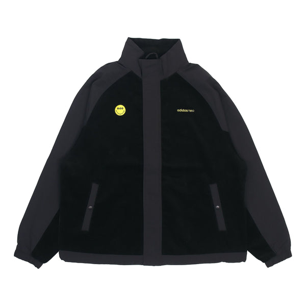 Куртка adidas neo U Smly Jkt Colorblock Casual Stand Collar Jacket Black, черный