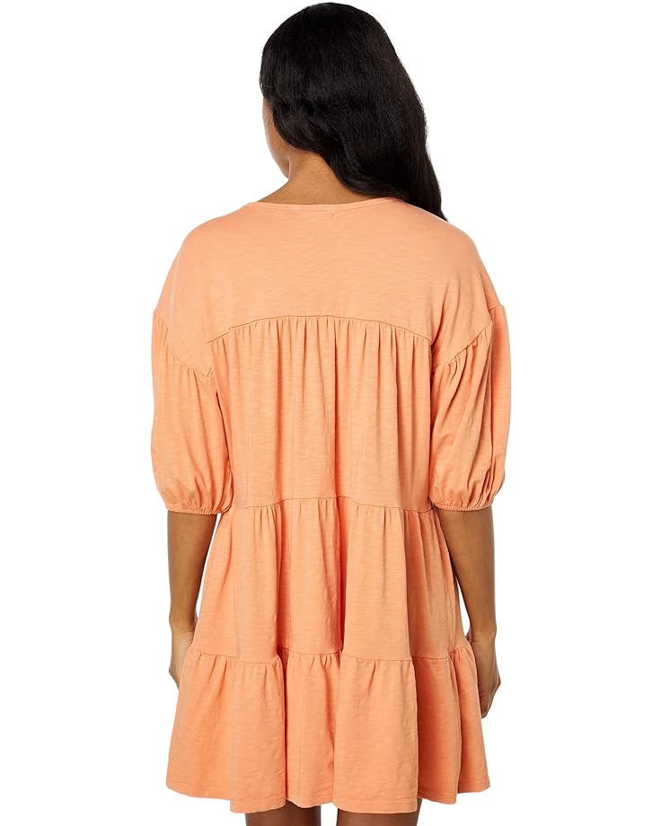 Платье SUNDRY V-Neck Tiered Knit Dress, цвет Fake Tan цена и фото