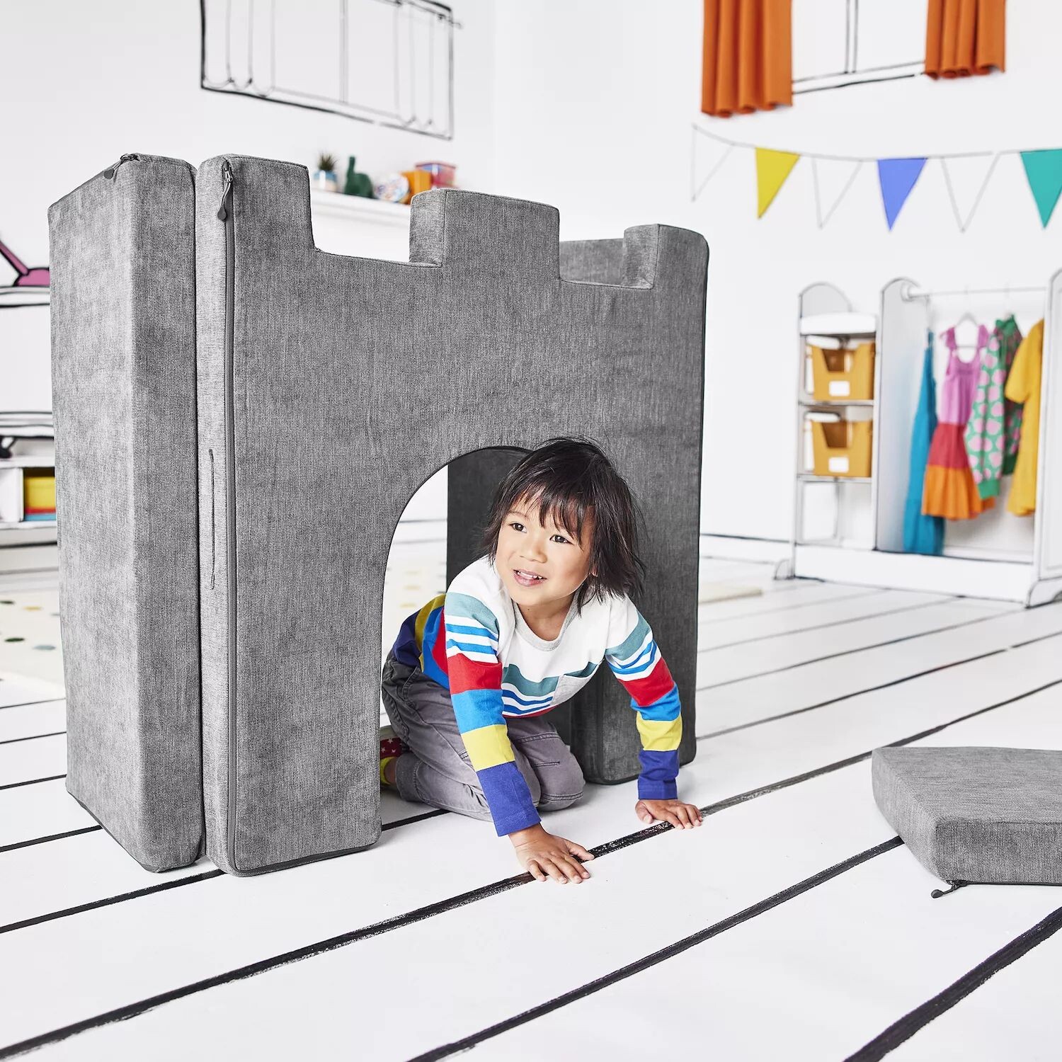 

Складной игровой замок из пенопласта для детей и малышей Yourigami YOURIGAMI PLAY SOFA, синий