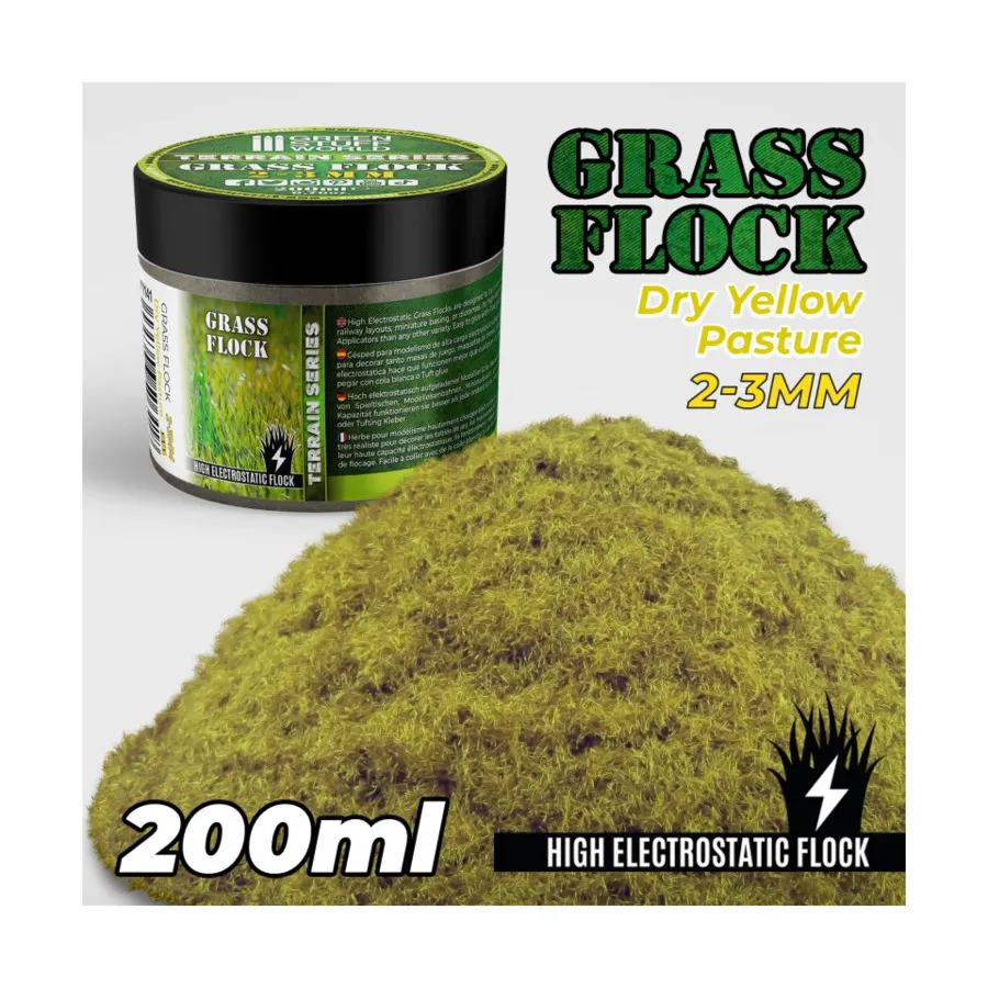 

Сухая желтая паста 2-3 мм - 200 мл, Terrain - Flock Nylon - 3mm & Under (Green Stuff World)