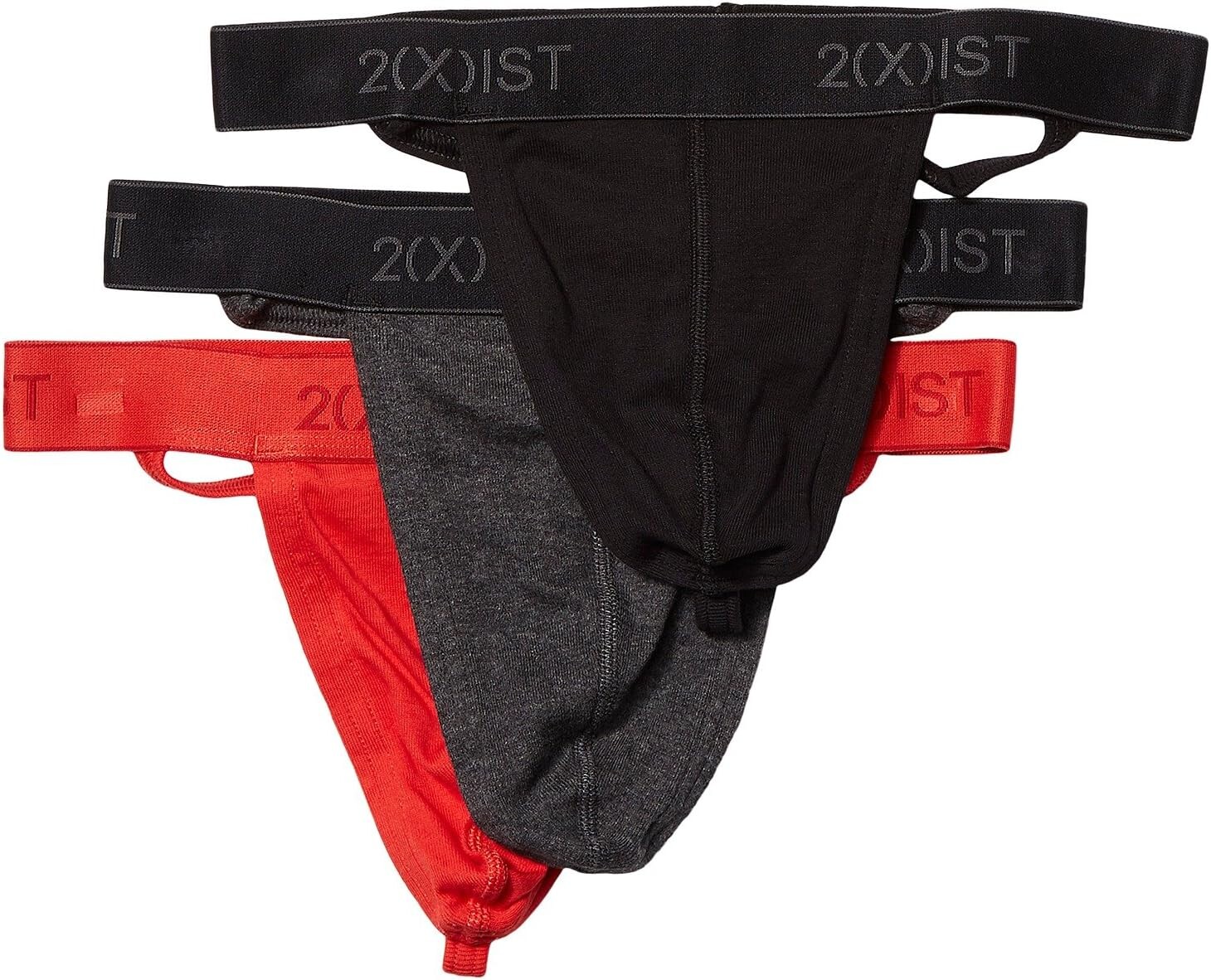 

Трусы Cotton 3-Pack Thong 2(X)IST, цвет Black/Charcoal Heather/Red