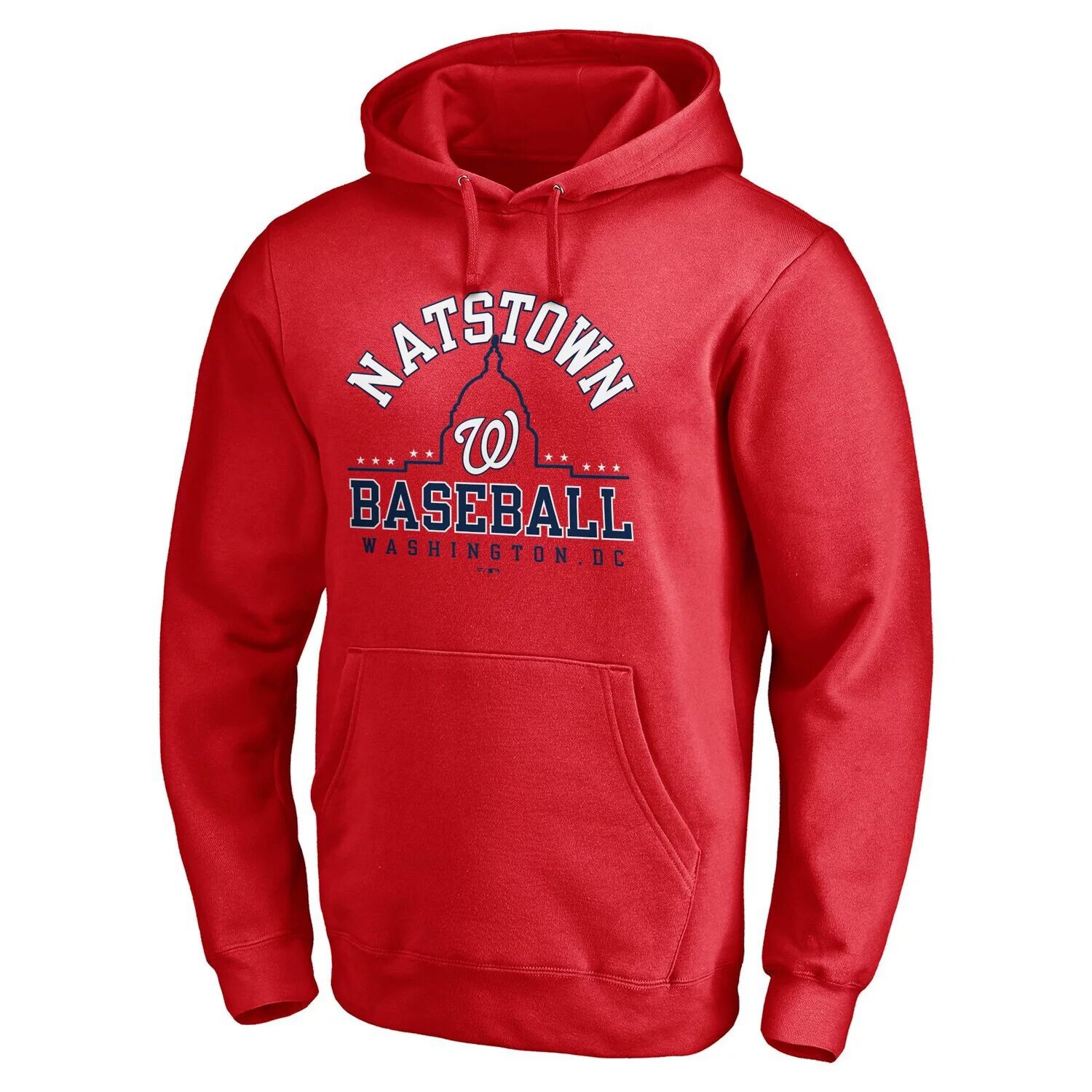 

Мужской красный пуловер с капюшоном Washington Nationals Natstown Team с логотипом Fanatics