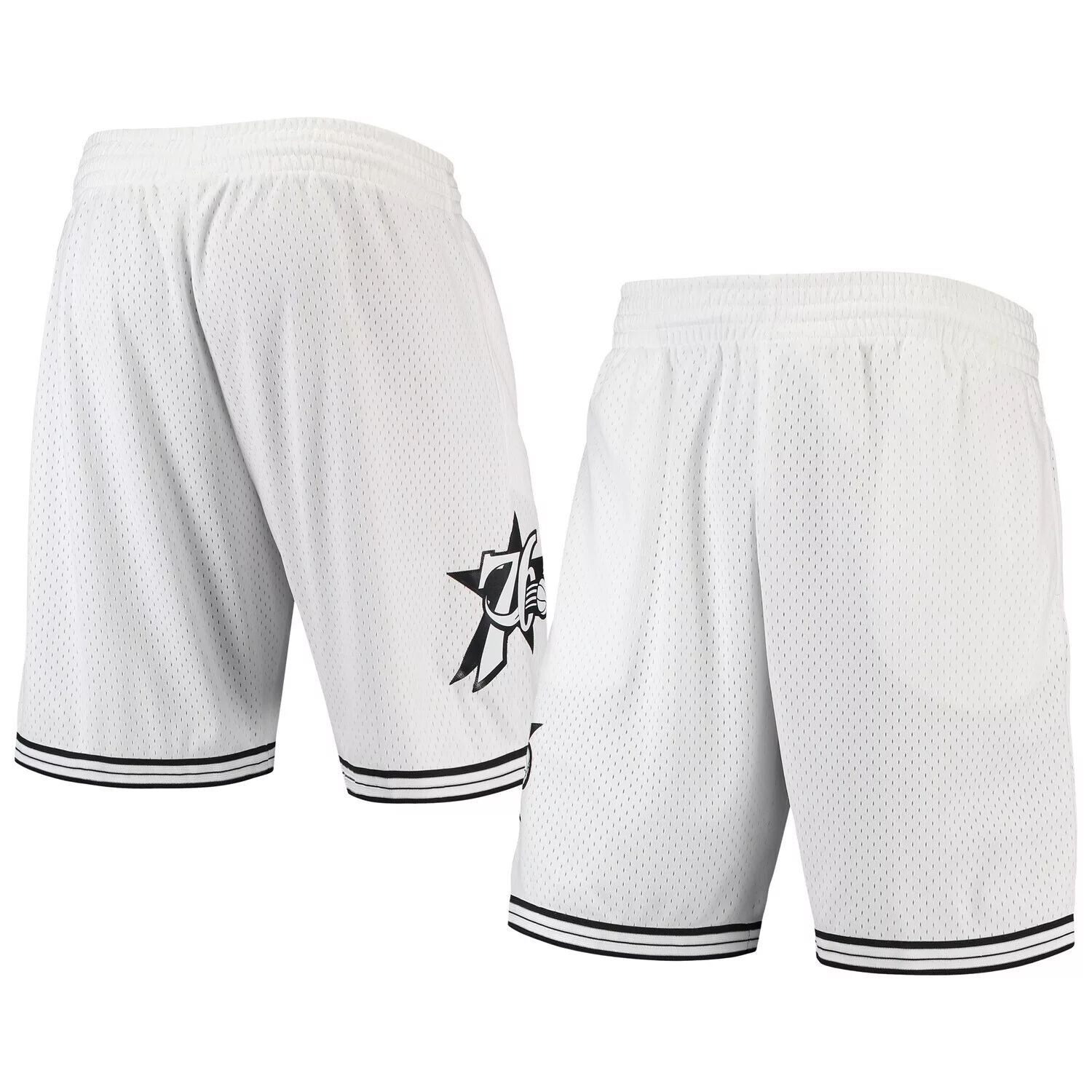 

Мужские классические белые шорты Swingman Mitchell & Ness Philadelphia 76ers Hardwood Classics