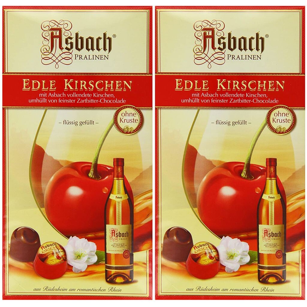 

Темный шоколад Asbach Noble Cherries, украшенный упаковкой из 2 штук Asbach