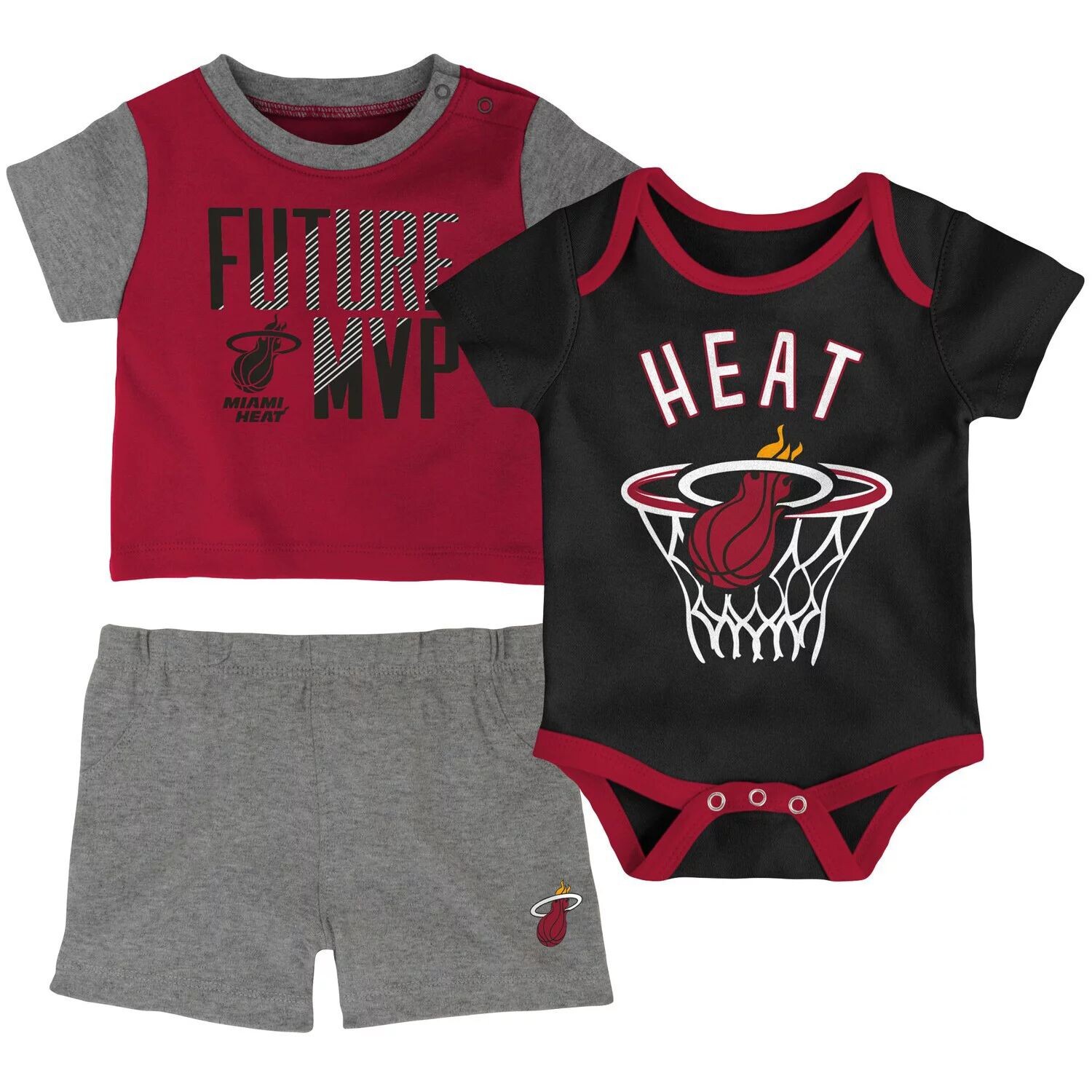 

Комплект из футболки и шорт Infant Red Miami Heat Team с номерами Outerstuff