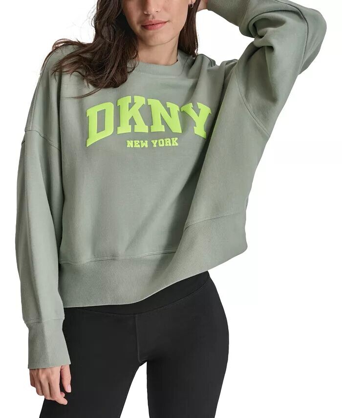 

Женский университетский толстовка с пышным логотипом DKNY, зеленый