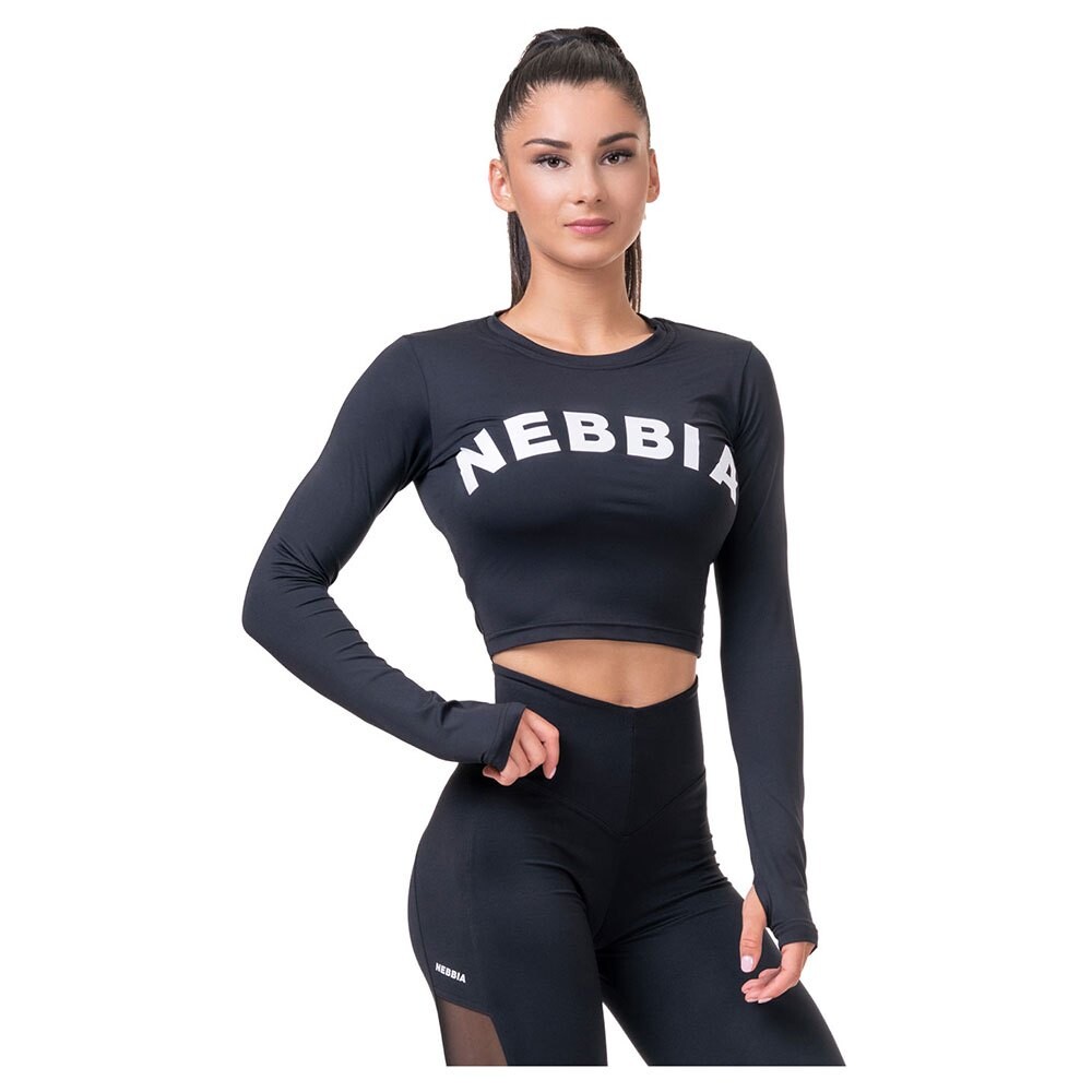 

Лонгслив Nebbia Thumbhole Sporty 585, черный