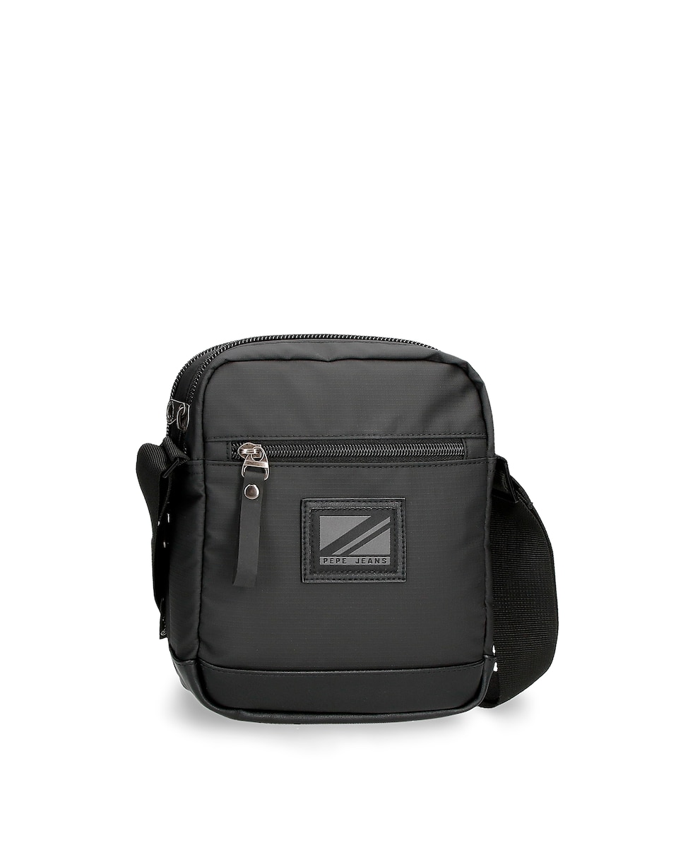 Черная мужская сумка через плечо среднего размера на ремнях на молнии Pepe Jeans, черный миниатюрная черная сумка через плечо на молнии pepe jeans черный