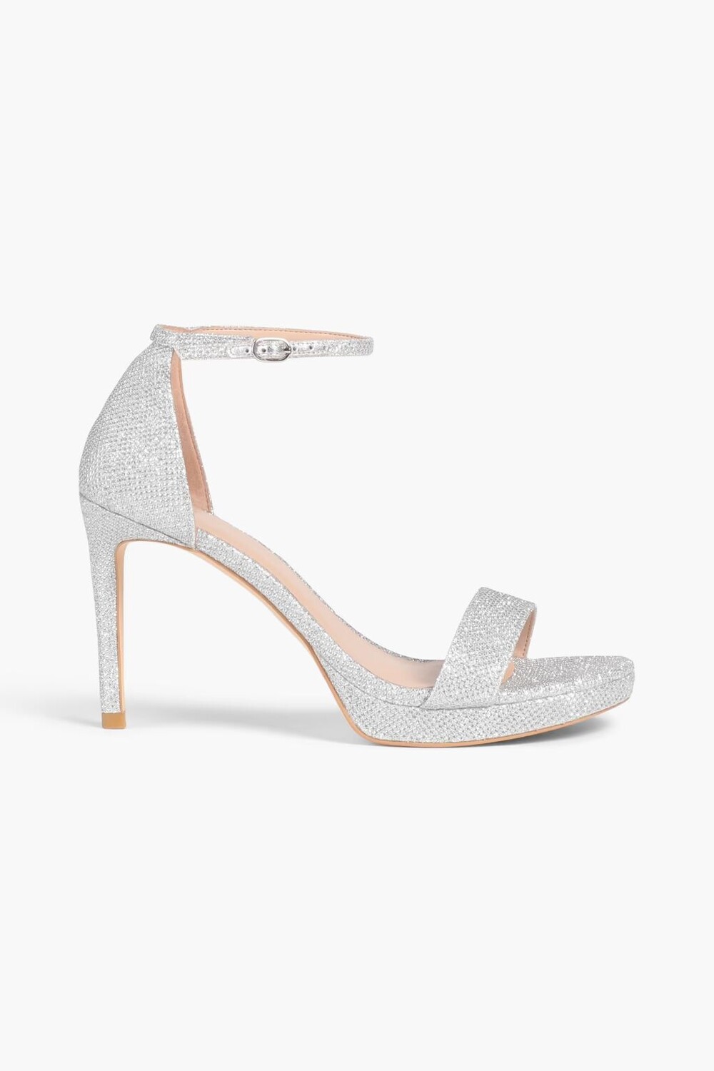 

Босоножки Dancer на платформе с ламе Stuart Weitzman, серебро