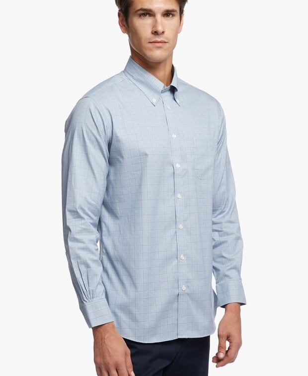 

Рубашка с длинными рукавами – очень облегающий крой Brooks Brothers, светло-синий