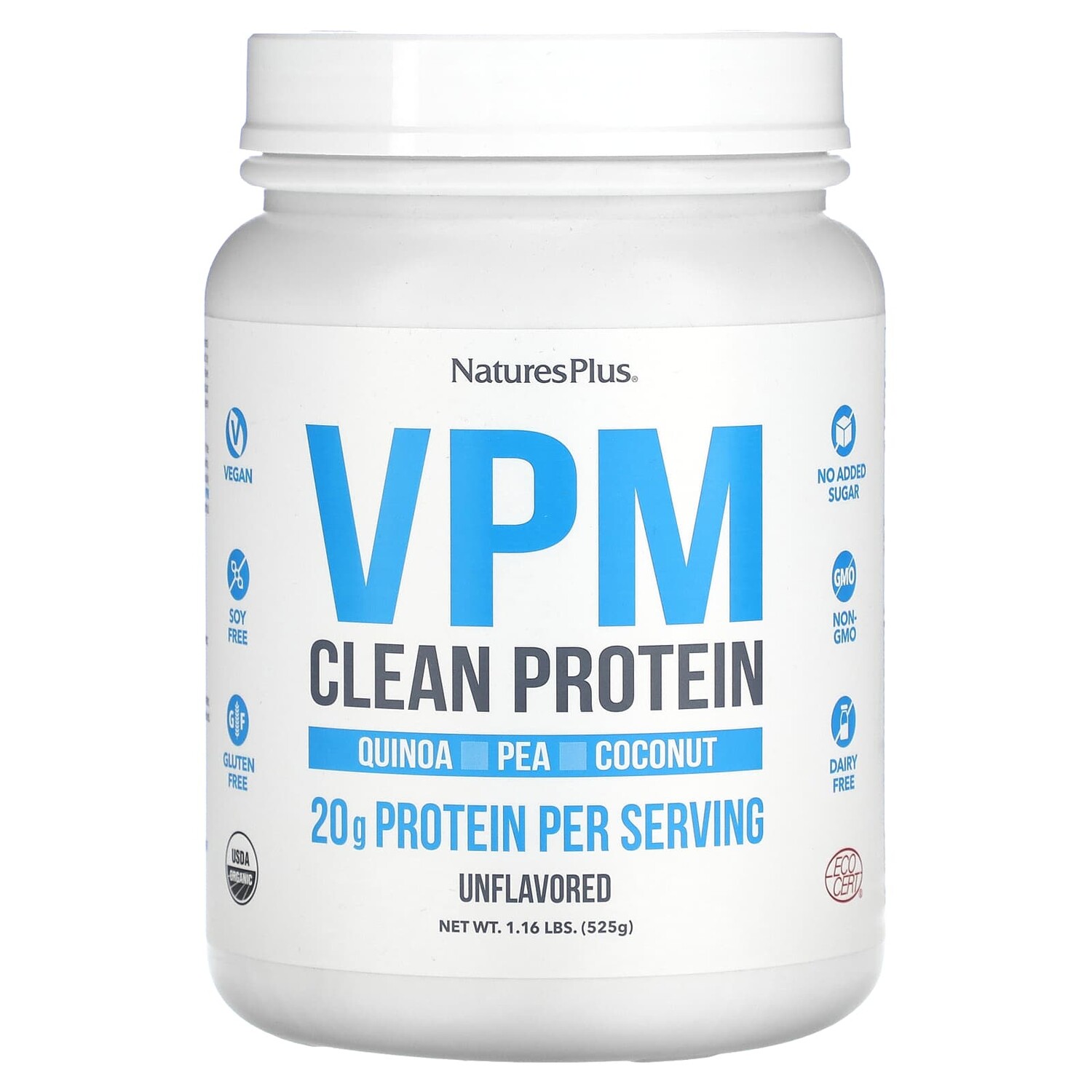 

VPM Clean Protein, без добавок, 525 г (1,16 фунта), NaturesPlus