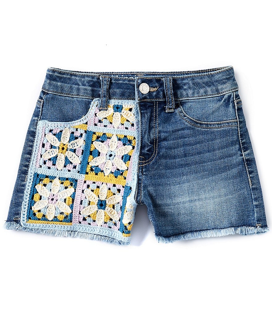Джинсовые шорты крючком для девочек-хиппи для больших девочек 7–16 лет Hippie Girl, синий цена и фото
