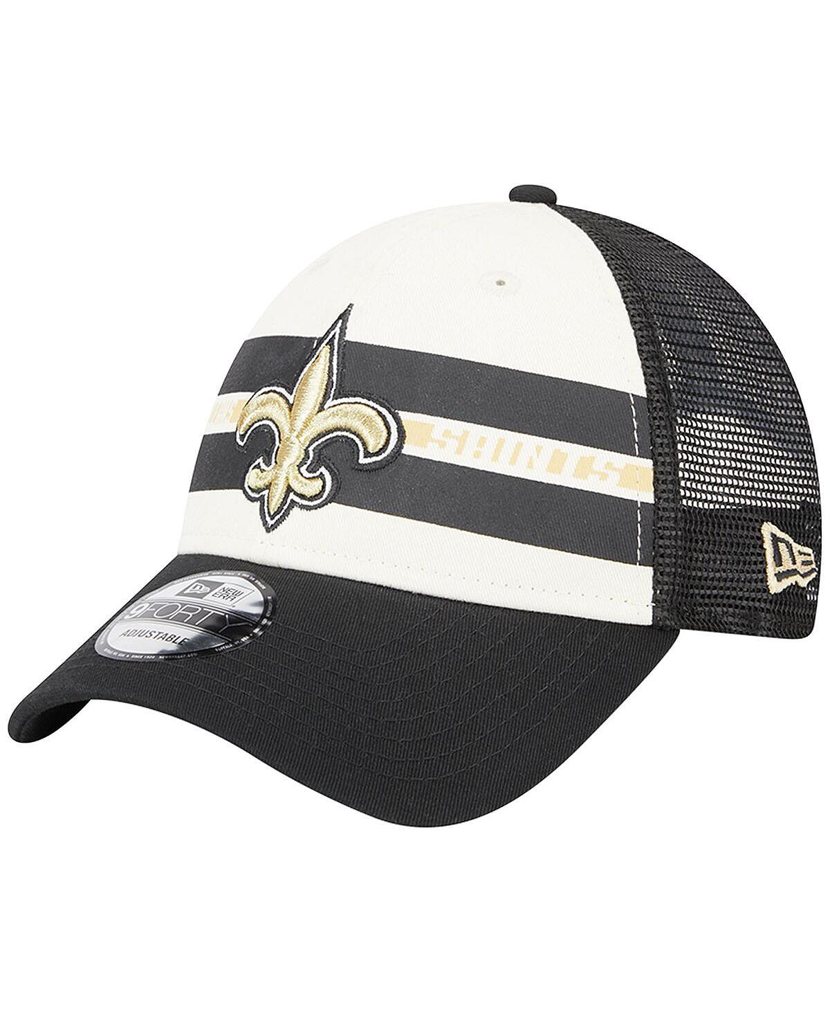 

Мужская кремово-черная кепка New Orleans Saints Team Stripe Trucker 9FORTY Snapback New Era