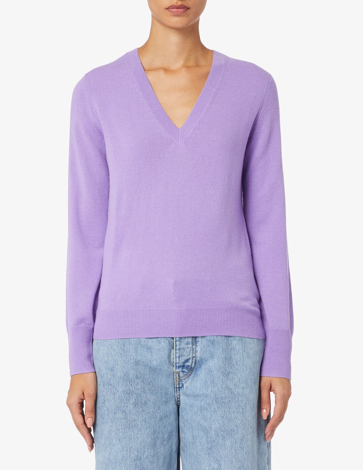 

Кашемировый свитер с v-образным вырезом Pure Cashmere, сиреневый
