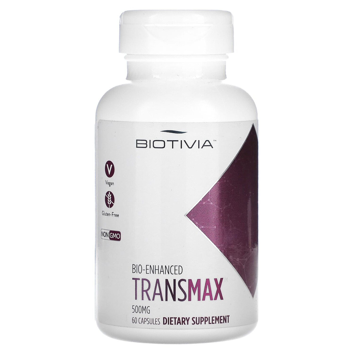 

Transmax, 98% транс-ресвератрол, 500 мг, 60 капсул, Biotivia