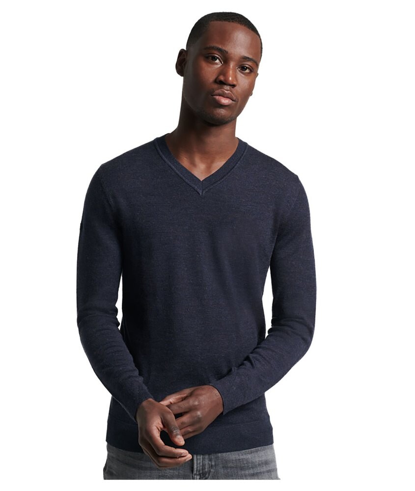 

Свитер Superdry Merino Vee Neck, синий