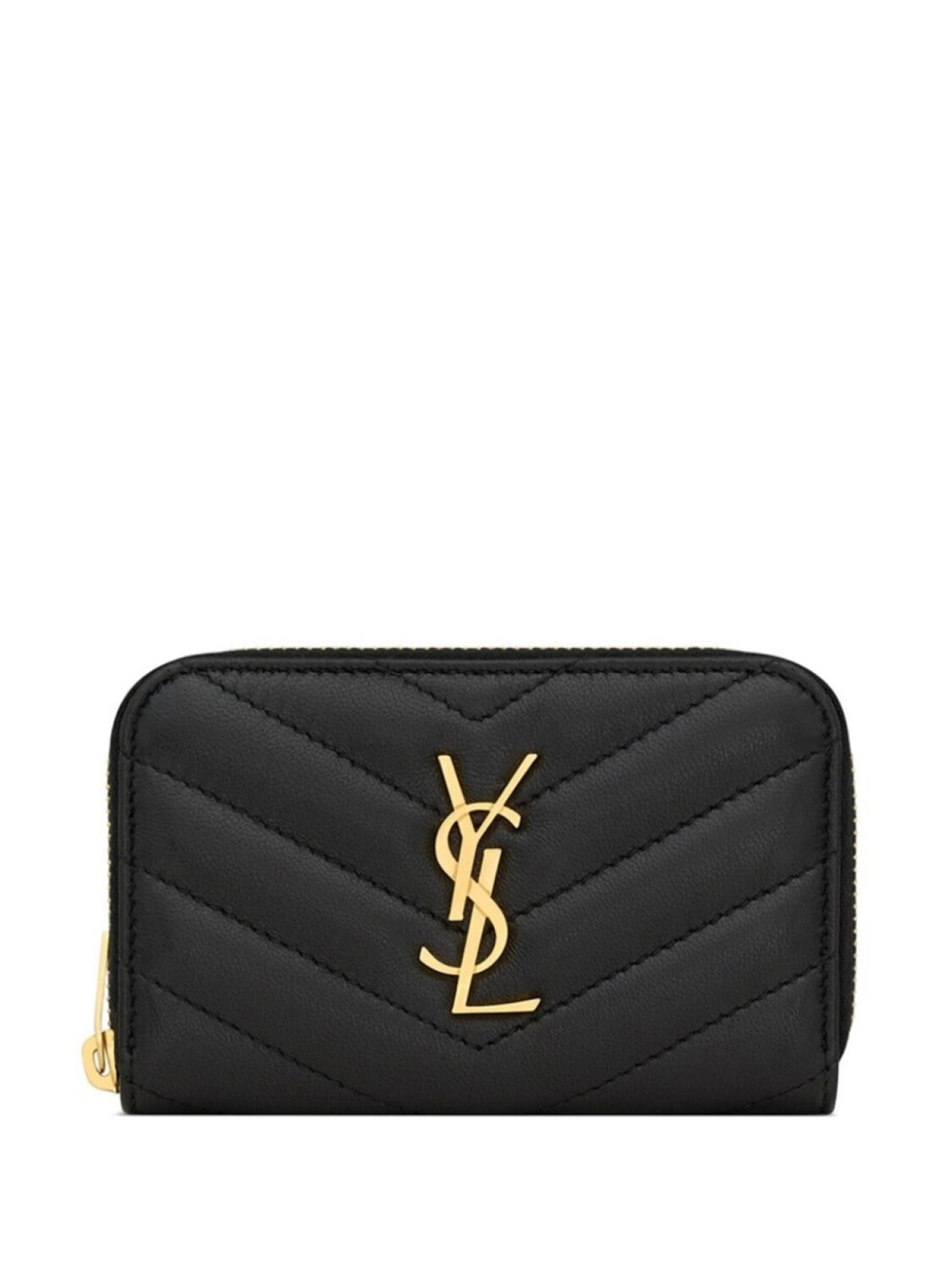 

Saint Laurent стеганый кошелек с логотипом, черный