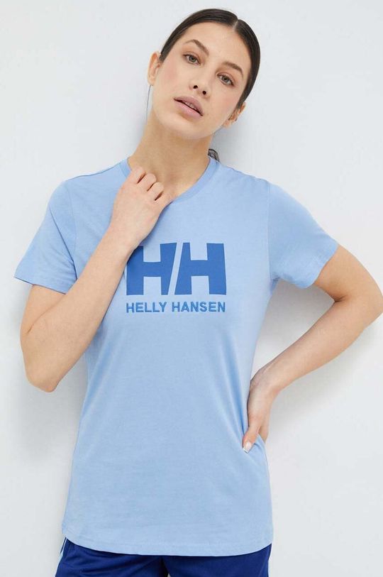 Хлопковая футболка Helly Hansen, синий