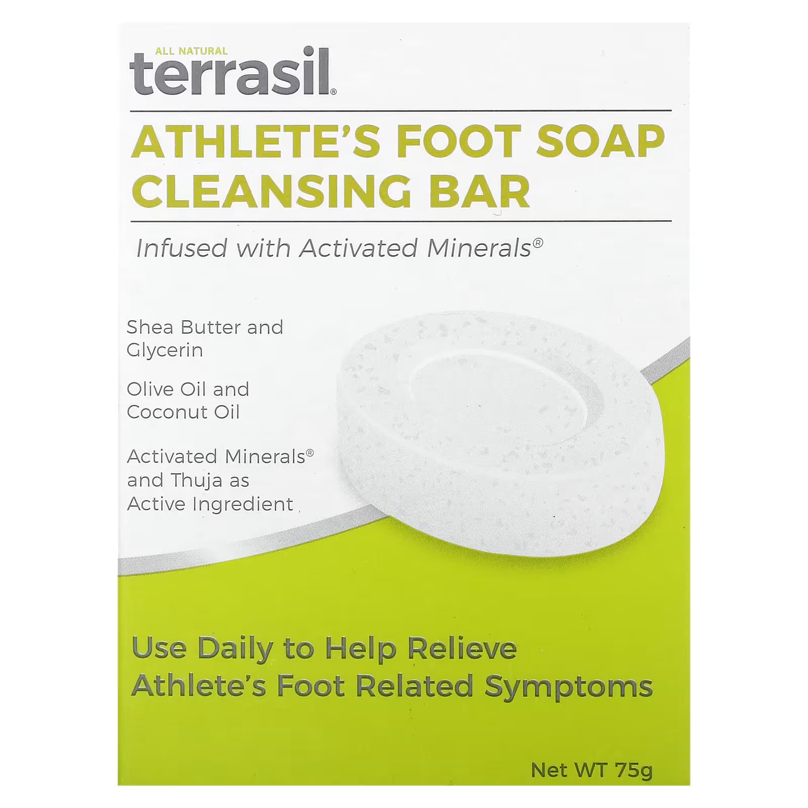 Мыло для ног Terrasil Athlete's Foot очищающее, 75 г противогрибковое очищающее мыло 75 г terrasil