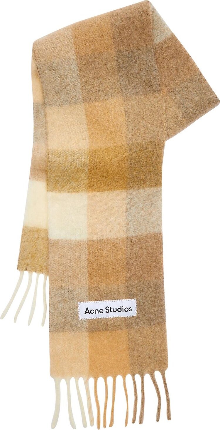 Шарф Acne Studios Mohair Checked 'White/Beige', разноцветный