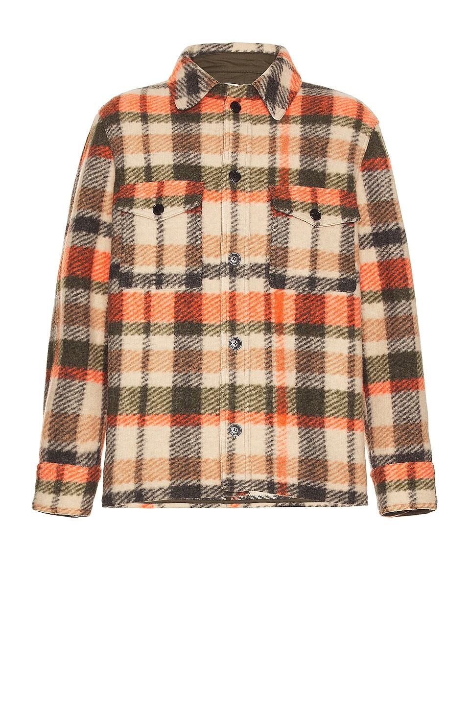 

Рубашка Isabel Marant Kervon Overshirt, цвет Ecru & Orange