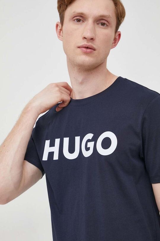

Хлопковая футболка HUGO Hugo, темно-синий