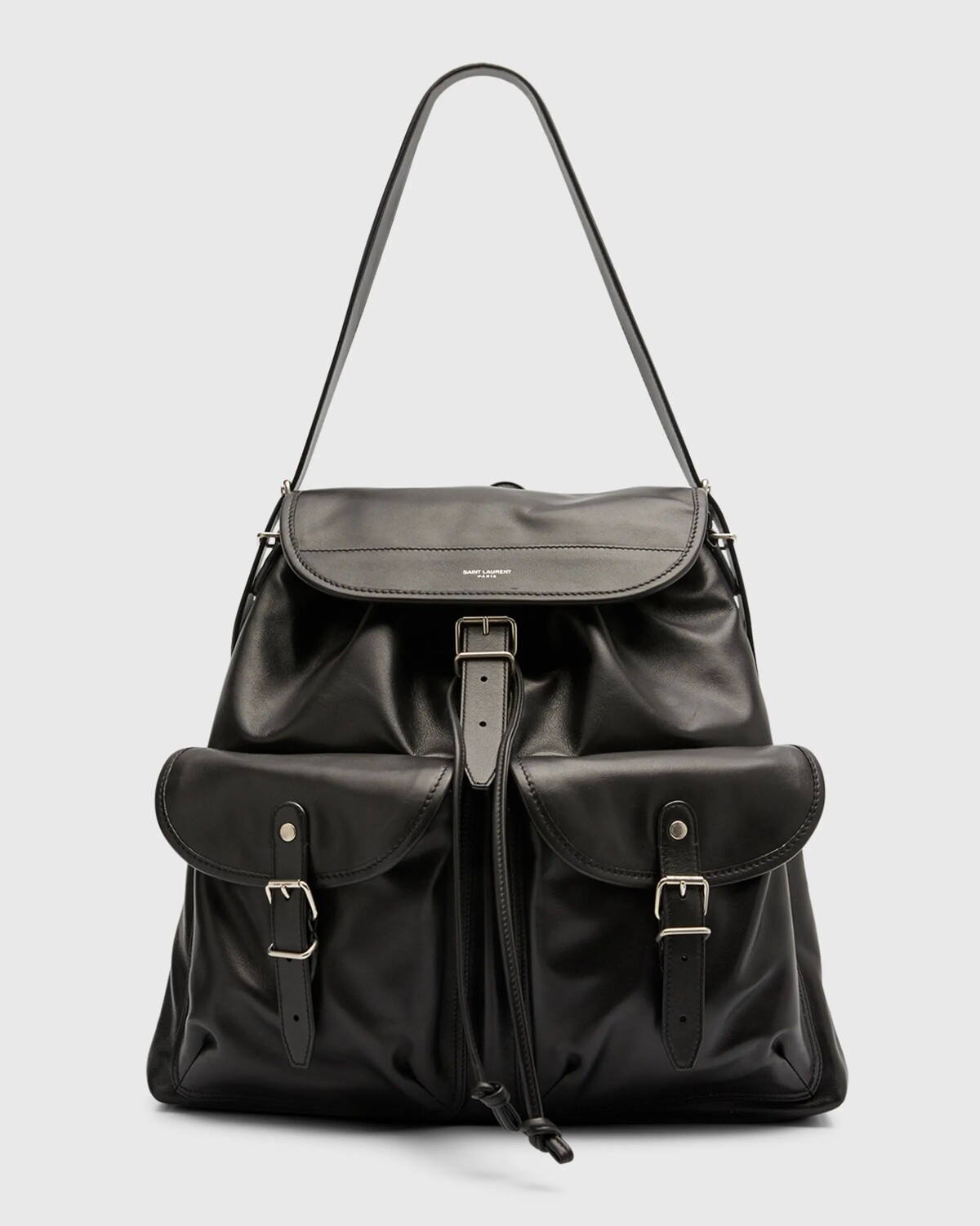 

Сумка-рюкзак на плечо из мягкой кожи Saint Laurent, цвет Black