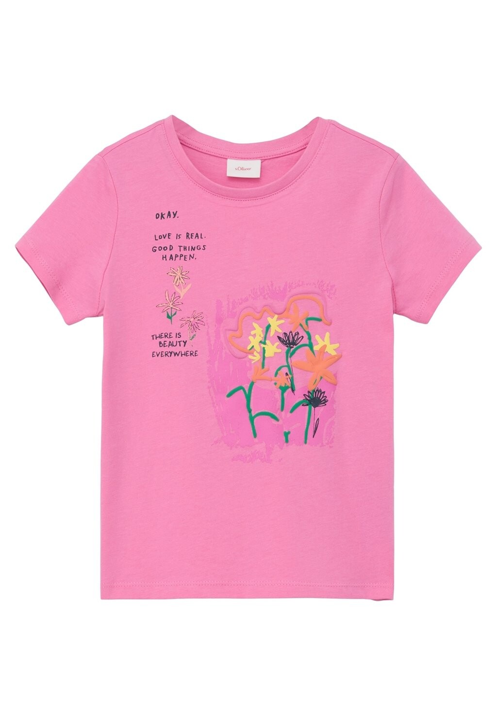 

Футболка с принтом MIT FRONT-PRINT s.Oliver, цвет pink