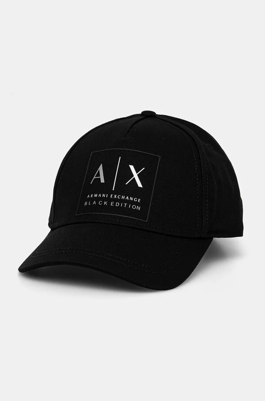 

Хлопковая бейсболка Armani Exchange, черный