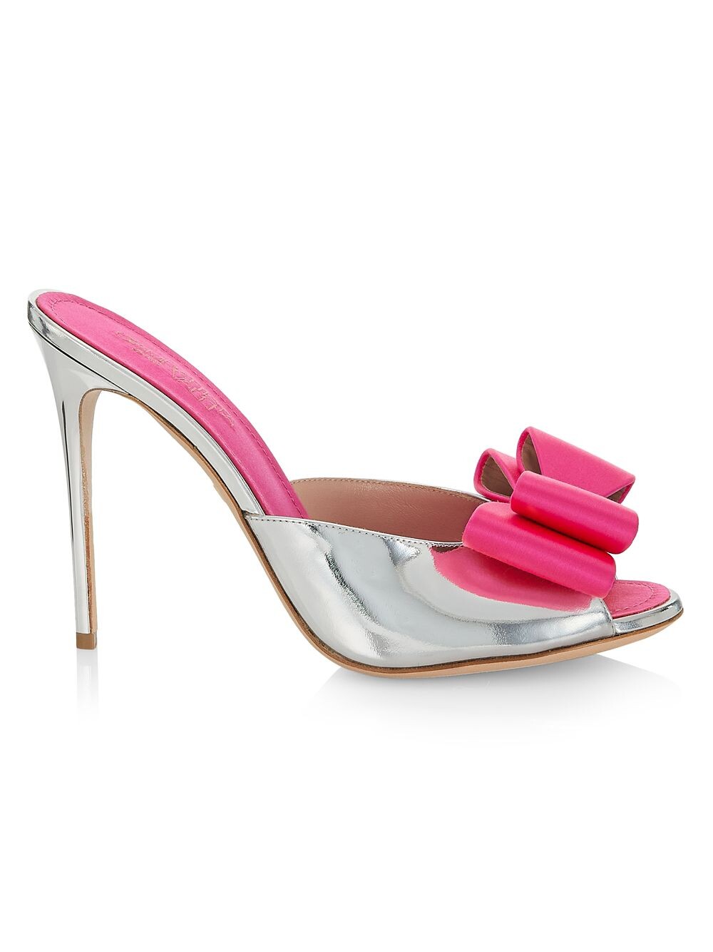 

Атласные и кожаные мюли Pop-Bow Giambattista Valli, розовый