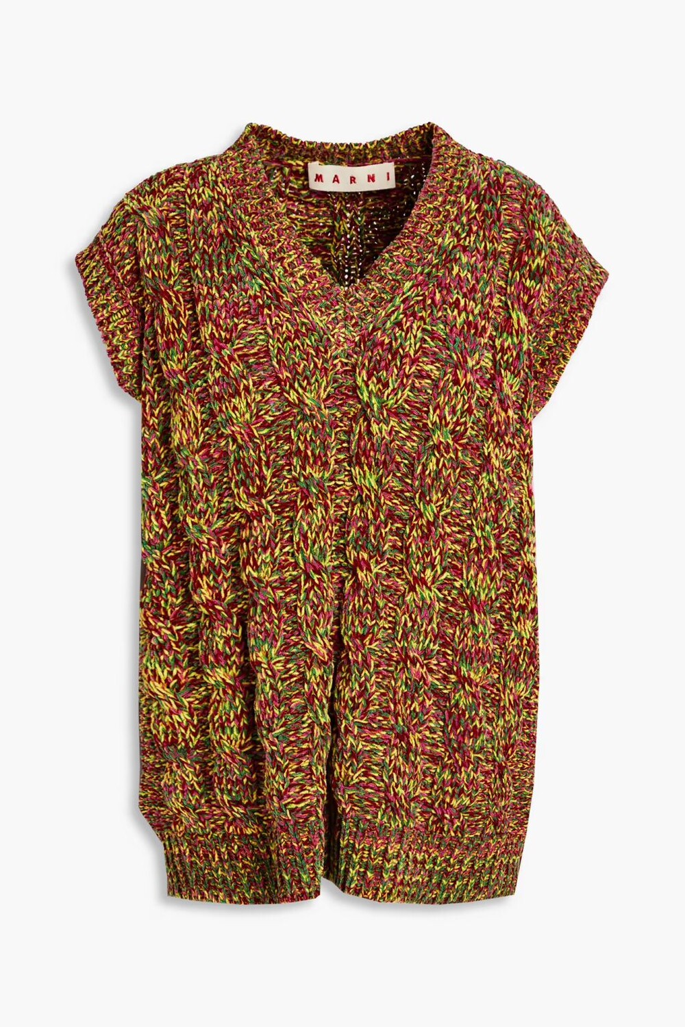 

Жилет из шенили косой вязки Marled Marni, желтый