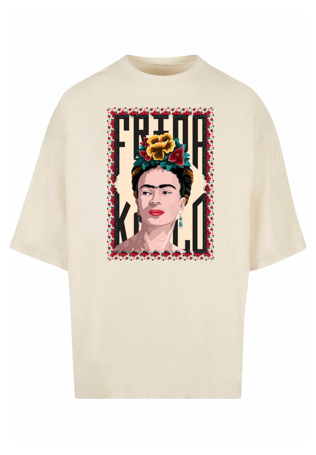 

Футболка с принтом FRIDA KAHLO FRAME ONE HUGE TEE Merchcode, цвет whitesand