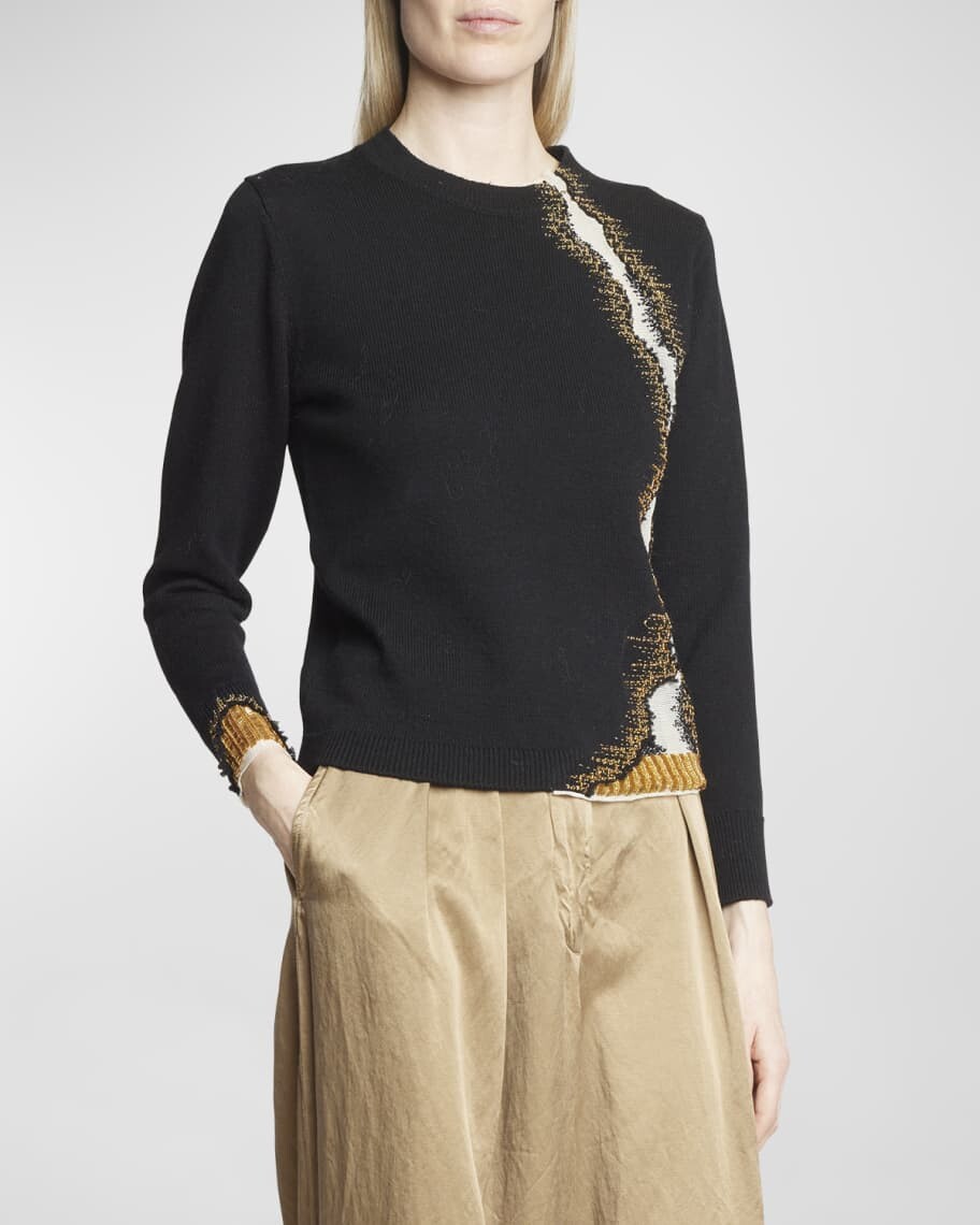 

Мохеровый свитер с вышивкой Touraya Dries Van Noten