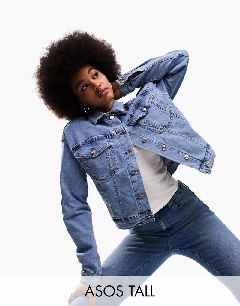 

Синяя джинсовая куртка в стиле вестерн ASOS DESIGN Tall