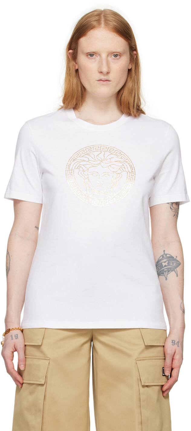 

Белая футболка с Медузой Versace, цвет White/Gold
