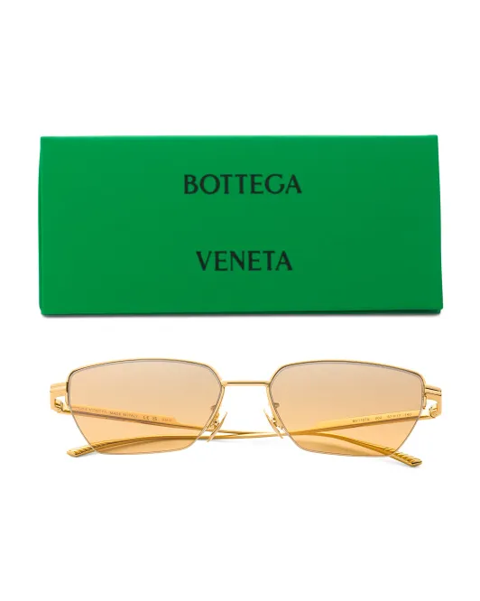 

Квадратные солнцезащитные очки 57 мм Bottega Veneta, золотой/коричневый