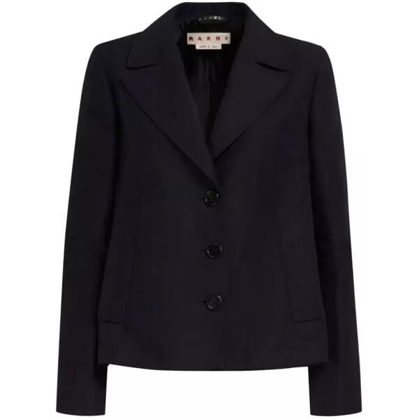 

Куртка single-breasted cotton cropped blazer Marni, черный