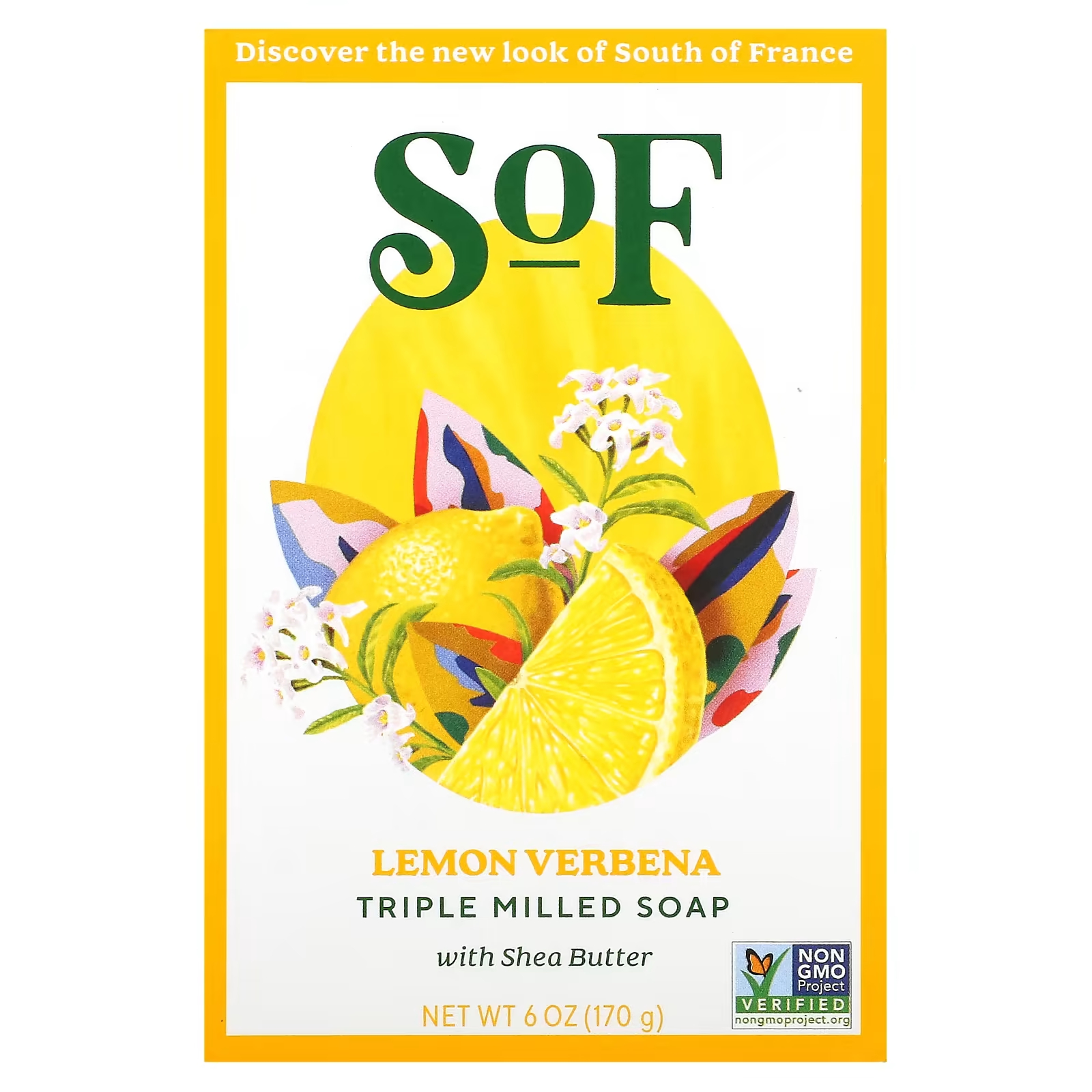 Мыло SoF тройного помола с маслом ши, лимоном, вербеной, 6 унций (170 г)